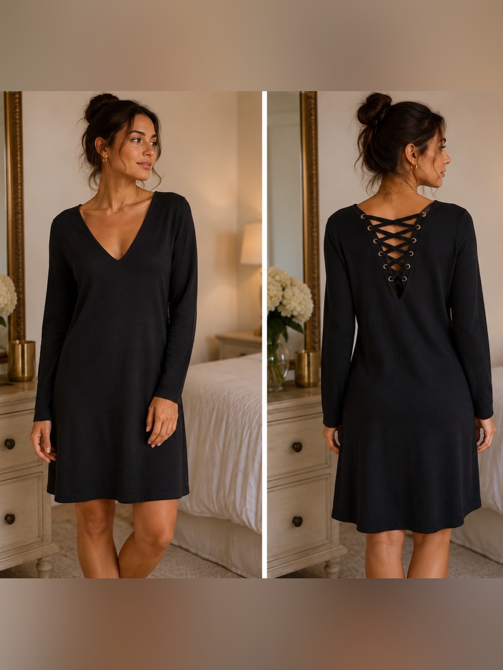 Calvin Klein Back lace Up knit dress size